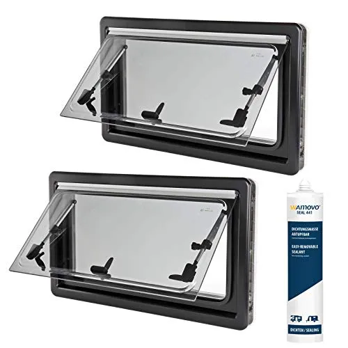 Carbest Ausstellfenster 50x35 bis 90x45cm mit Fliegengitter - Wohnmobilfenster mit integriertem Verdunklungsrollo und Insektenschutz, ideal für komfortable und flexible Nutzung im Wohnwagen oder Camper.