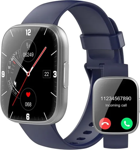 Puqo T80 Smartwatch mit 1,95 Zoll Display - Moderne Smartwatch mit großem 1,95 Zoll HD-Display, über 100 Sportmodi und kontinuierlicher Herzfrequenzmessung. Ideal für Fitness und Alltag, schützt nach IP68-Standard.