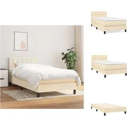 Boxspringbett Creme 90x190 cm mit Matratze von vidaXL