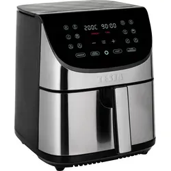 TESLA AirCook Q70 XXL Heißluftfritteuse, Digitalem LED-Touchscreen, 8 Liter, 10 Programmen, Vorheizen & Warmhalten, 90-Minuten-Zeitgeber, 1 700W - Silber