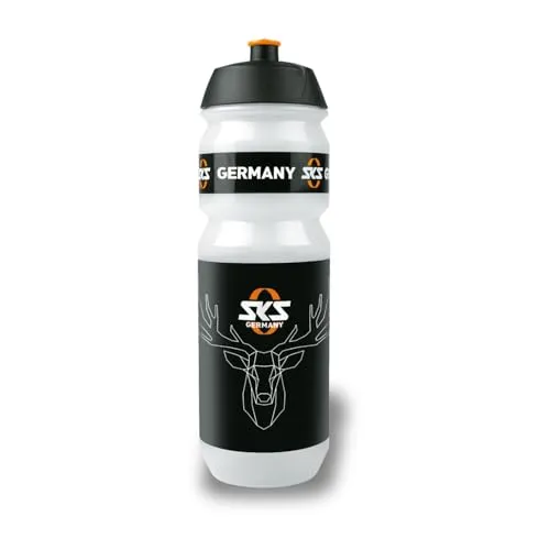 SKS GERMANY DEER BOTTLE LARGE 750 ml Fahrradflasche im Hirsch-Design, Fahrradzubehör (Flasche mit Shiva-Verschluss, für alle gängigen Flaschenhalter, auslaufsicheres Push-Pull-Ventil)