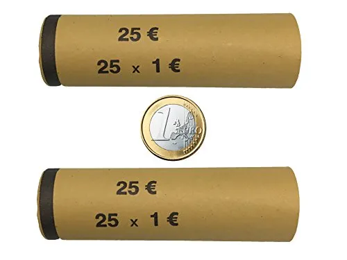 MÜNZHÜLSEN - Münzrollenpapier vorgefertigt und gerollt für 1 Euro (128er Pack) A 3708