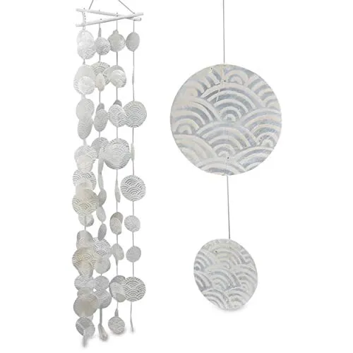 Capiz Windspiel Giovane ca 90 cm L Perlmutt Weiss