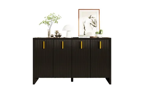 MODFU Sideboard Wohnzimmerschrank (Modernes, minimalistisches Kommode, 1 St., 140*80*38cm), mit goldenen Griffen und verstellbaren Trennwänden