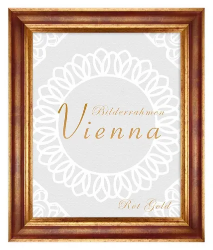 Einzelrahmen Bilderrahmen Vienna, (1 Stück), 30x50 cm, Rot Gold, Holz