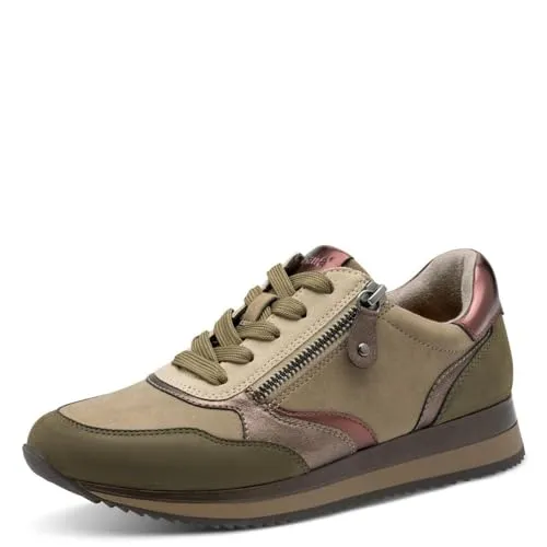 Jana Damen 8-23774-43 Sneaker - Olive Comb, 39 EU - Damen-Sneaker mit optimaler Passform für breite Füße, aus 100% veganen Materialien gefertigt, ideal für komfortable Freizeit-Looks.