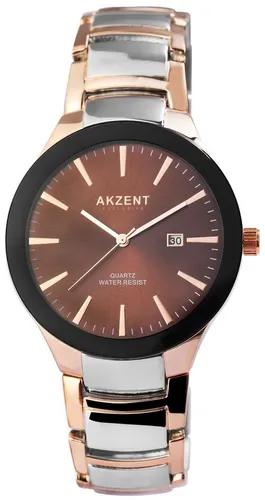 AKZENT Quarzuhr Hadad Akzent Exclusive Herrenarmbanduhr mit Metallband