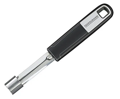 Fackelmann Apfelentkerner 20 cm SENSE, Apfelkernausstecher mit rutschfestem und ergonomischem Soft-Touch-Griff aus Kunststoff (Farbe: Silber/Schwarz), Menge: 1 Stück