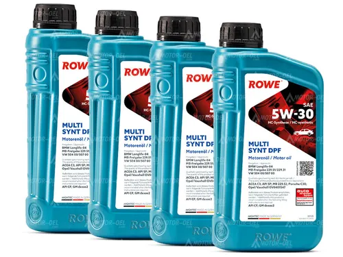 Liter (4x1L) ROWE HIGHTEC MULTI SYNT DPF SAE 5W-30 Motoröl BMW Longlife-04 4