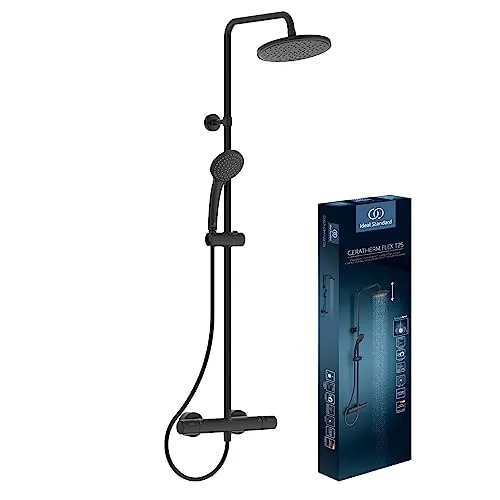 Ideal Standard A7546XG Ceratherm T25 Duschsystem Aufputz - Langlebig & Komfortabel - Badewannen- & Duschsysteme mit innovativer FirmaFlow-Kartusche für doppelte Lebensdauer, sicherem Temperaturschutz und wassersparendem Eco Flow-Regler.