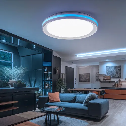 Deckenleuchte Regenbogen Effekt mit Fernbedienung - Lampen mit einzigartigem Multicolor Farbspiel, dimmbar und individuell einstellbar von warm- bis tageslichtweiß, ideal für stimmungsvolle Beleuchtung im Wohnraum.