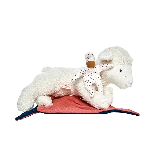 Käthe Kruse Kuscheltier Luise Lamm - Kuscheltiere mit weichem Baumwollfrottee-Körper, perfekte Begleiter für Kinder mit einem liebevollen Püppchen und einem süßen Musselin-Dreieckstuch.