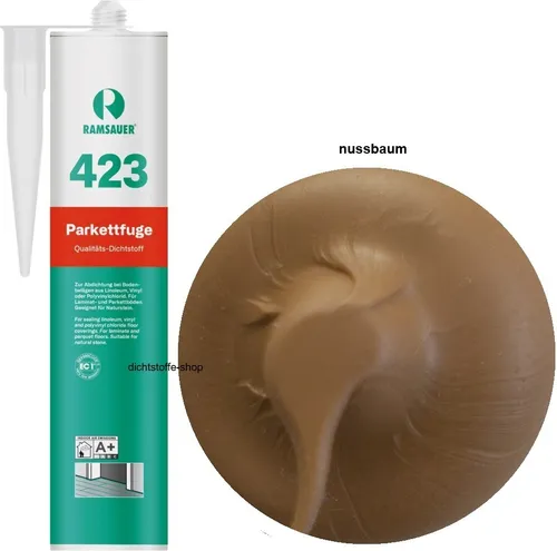 Ramsauer 423 Parkettfuge 1K Hybrid Dichtstoff 310ml Kartusche Laminat-Vinylboden Nussbaum