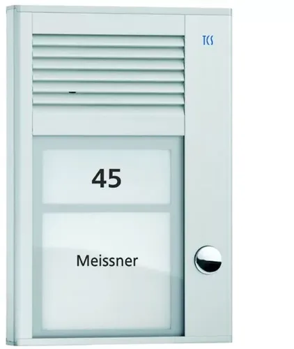 TCS PAK01-EN PAK Außenstation Aufputz für 1 WE - Haus-Alarmanlagen mit bruchsicherem Namensschildglas und minimaler Aufputzhöhe von nur 16mm, ideal für platzsparende Montage und optimalen Vandalismusschutz.