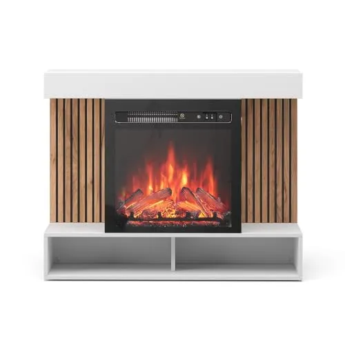 Vicco Kaminumbauschrank Lynea, Weiß, 100 cm in weiß von Vicco