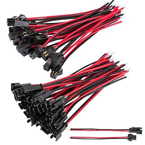 HUAZIZ 30 Paare 22 AWG JST SM 2 Pin Stecker Männlichen und Weiblichen Steckverbinder Adapter mit 150 mm Elektrisch Kabel für LED Licht