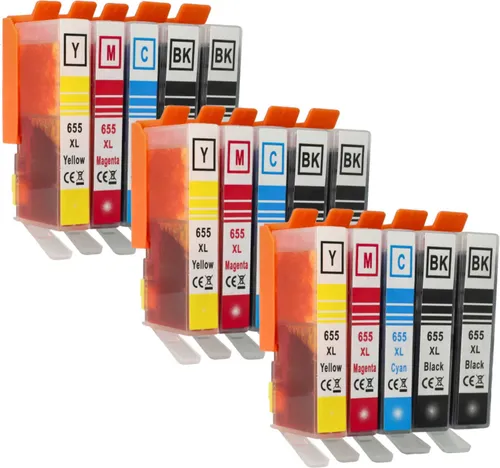 vhbw 15x Tintenpatronen kompatibel mit HP Deskjet 4615, 4625, 3525 Drucker + Chip (Kompatibel)