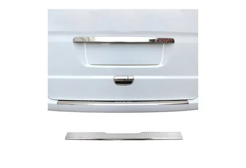 OMAC Ladekantenschutz für Mercedes Vito W639 2003-2014 - Abdeckblenden aus rostfreiem Edelstahl, maßgeschneiderter Schutz für die Ladefläche, einfache Installation ohne Bohren, schützt vor Kratzern und Stößen.