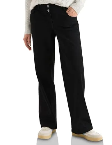 CECIL Wide Leg Jeans Black Washed 30 in schwarz von CECIL