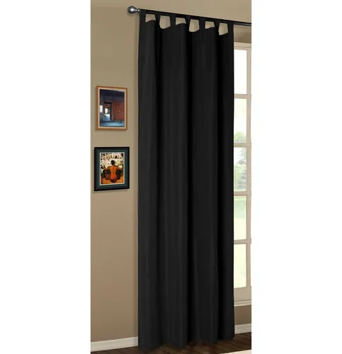 Vorhang Blickdicht Schlaufenschal aus Microsatin, matt, 175x140, Schwarz