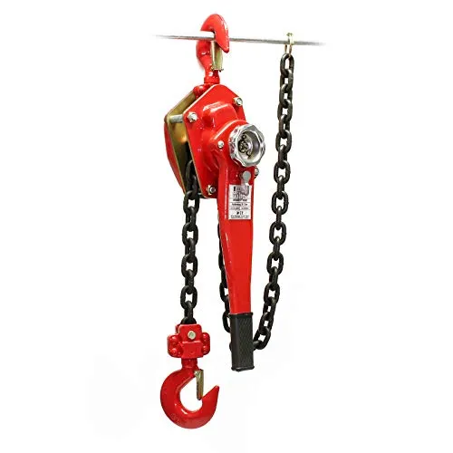 Wiltec Kettenzug mit 3000kg Traglast und 1,5m Kettenlänge, einfaches Lastenheben, Flaschenzug, Seilzug, Handkran, Handseilwinde u.a. für Forst und Werkstatt