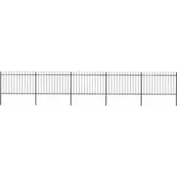 vidaXL Gartenzaun mit Speerspitzen 8,5 x 1,2 m - Metallzaun aus pulverbeschichtetem Stahl mit dekorativen Speerspitzen, bietet hohe Sicherheit und ist ideal für die Abgrenzung von Grundstücken.