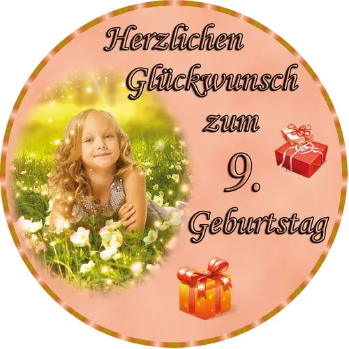 Tortenaufleger Fototorte Tortenbild zum Geburtstag Rund 20 cm G4 (Zuckerpapier)