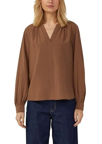 s.Oliver Viskose-Bluse mit Raffung und V-Ausschnitt von s.Oliver