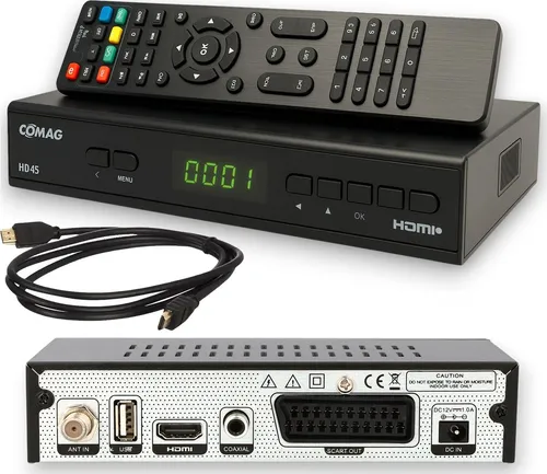 Comag HD45 Digitaler HD Sat Receiver - DVB-S2, Full HD, PVR-Ready, HDMI, SCART, USB 2.0, Schwarz