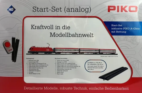 Piko 97947 Start-Set Taurus ÖBB - Startpackung & Zugset mit Elektrolok und IC Personenwagen, ideal für Modellbahn-Einsteiger. Enthält digitale Schnittstelle und lichtabhängige Funktionen für realistische Fahrten.