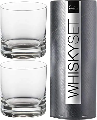 Eisch Germany Whiskyglas GENTLEMAN, 400 ml - Edles Kristallglas mit Platinveredelung - Whiskygläser aus brillantem Kristallglas, handgefertigt und mit echtem Platin veredelt. Ideal als edles Geschenk für Whisky-Liebhaber, in attraktiver Geschenkröhre.