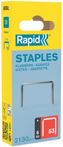 Rapid Feindrahtklammern Typ 53 6 mm 2.130 Stück