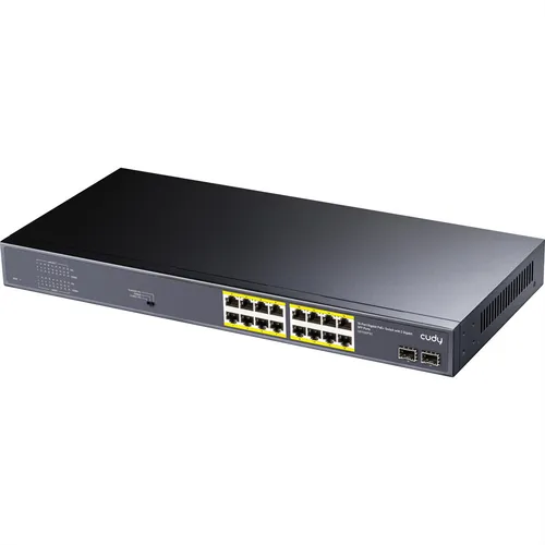 CUDY GS1020PS2 16-Port Gigabit PoE+ Switch - Netzwerk-Switch mit 16 Gigabit-Ports und 200W PoE-Leistung, ideal für die Energieversorgung von IP-Kameras und Access Points in großen Netzwerken.
