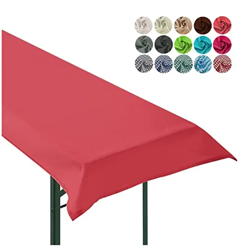 heimtexland ® Tischdecke Bierzeltgarnitur Biertischdecke Garten Tischdeko Party Event Dekoration Typ861 Rot 90x240 cm