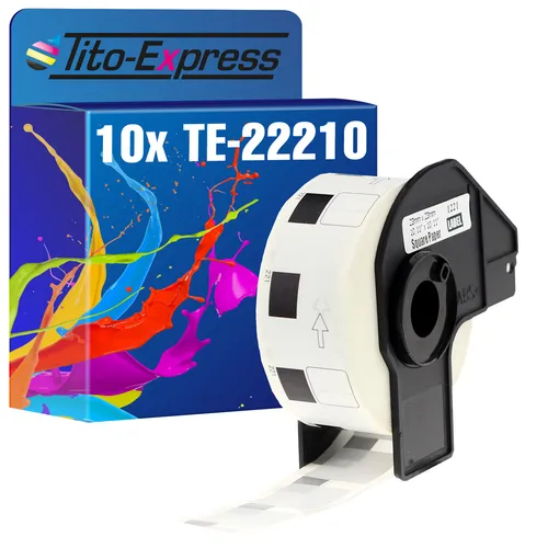 10x Etikett für Brother P-Touch DK-22210 29mmx30.48m QL 1050 QL 1050 N QL 1060 N