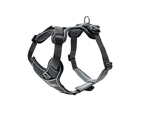 HUNTER DIVO Hundegeschirr S-M, grau - Praktisches Hundegeschirr aus atmungsaktivem Mesh-Material, ideal für aktive Hunde. Ergonomische Passform und reflektierendes Material sorgen für Sicherheit und Komfort.