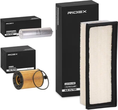 RIDEX Filterset Inspektionspaket Filtersatz für VW POLO (9N) TOURAN (1T3) Golf VI Variant (AJ5) für OPEL Astra H Schrägheck (A04) Mokka / Mokka X