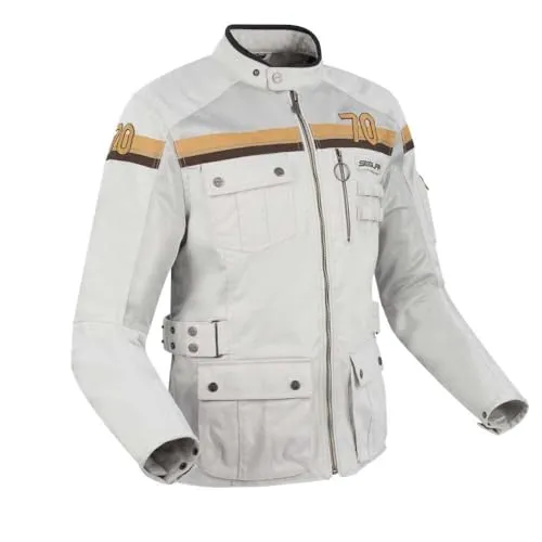 SEGURA Herren Motorradjacke Mojo grey brown, L - Schutzjacke aus 100% recyceltem Serica Hard Mesh, mit verstellbarem Ellbogen- und Schulterschutz für optimale Sicherheit und Komfort beim Fahren.