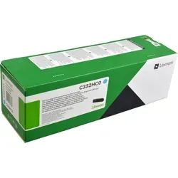 Lexmark C332HC0 Cyan Toner - Hochwertige Druckqualität für bis zu 2500 Seiten, umweltfreundlich und ideal für C3326 MC3326