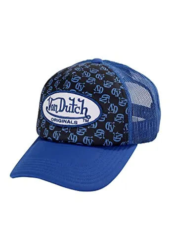 Von Dutch Trucker Cap Tampa Black AOP Blue Blau Schwarz, Size:OneSize