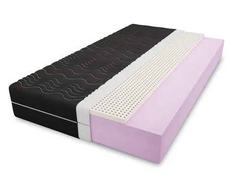 4ALL HOME Latex Kaltschaum Matratze M8 – H3/H4 – Ergonomisch & Atmungsaktiv – Antiallergisch & Antibakteriell – Punktelastischer Komfort – Waschbarer Bezug 200x200 cm Bezug: Schwarz