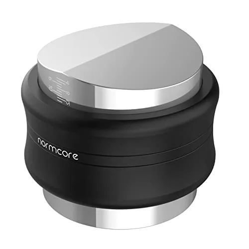Normcore 53,3 mm Kaffee-Verteiler und Tamper – Doppelkopf-Kaffeetamper passend für 54 mm Breville Sage Siebträger – integrierter Feder-Stampfer – verstellbarer Tiefen-Nivellierer
