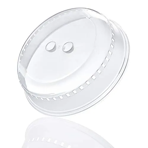 Kerafactum Mikrowellengeschirr, Mikrowellen Abdeckung, Mikrowellendeckel Ø 26 cm Aromaschutz, Abdeckhaube Mikrowelle, Microwellenabdeckhaube, Mikrowellenhaube, Tellercloche doppeltes Griffloch