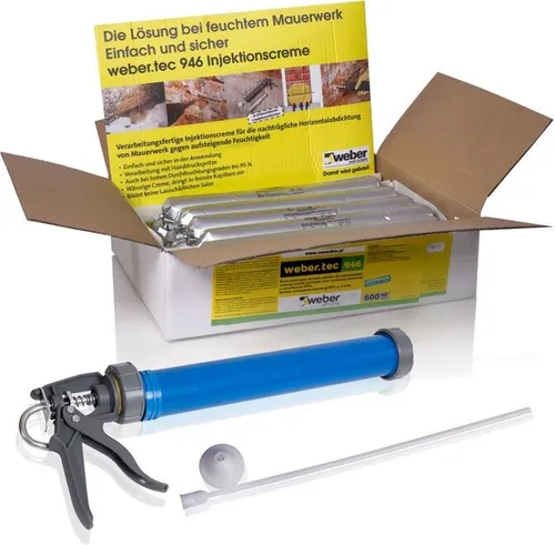 Produktbild Weber.Tec 946 Injektionscreme 12x600ml Horizontalsperre + Handdruckspritze