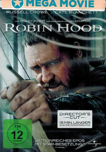 Robin Hood - Director's Cut - DVD mit Russell Crowe und Cate Blanchett - Filme: Erleben Sie die epische Neuinterpretation von Ridley Scott mit beeindruckenden Schauspielern und packendem Abenteuer in diesem Director's Cut.