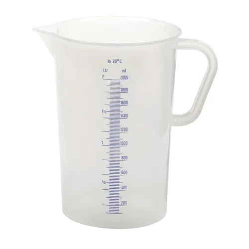 my basics 443.0814 Vit-Lab Messbecher mit Henkel, aus PP, bis 100 °C, 2 l, Ø 14,