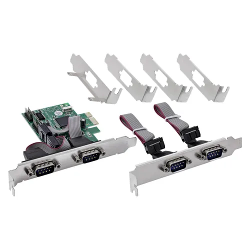 InLine® PCIe 4-Port RS-232 Karte mit D-Sub 9 Steckern