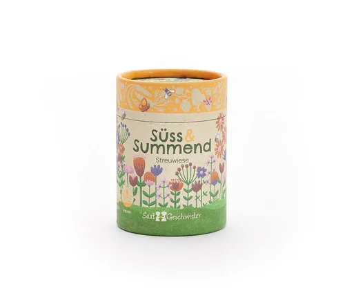 Die Stadtgärtner Gartenpflege-Set Streuwiese Saatgutmischung, Tolles Garten-Geschenk, Samenfest, Dürretolerant, Hohe Keimrate, Duftend, Bestäuber anziehen