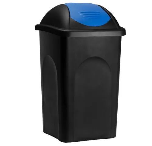 Stefanplast® Mülleimer mit Schwingdeckel, 60 Liter - Haushaltszubehör - Effiziente Mülltrennung durch farbige Deckel, 60L Volumen für weniger Entleerungen und einfache Handhabung mit Schwingdeckel.