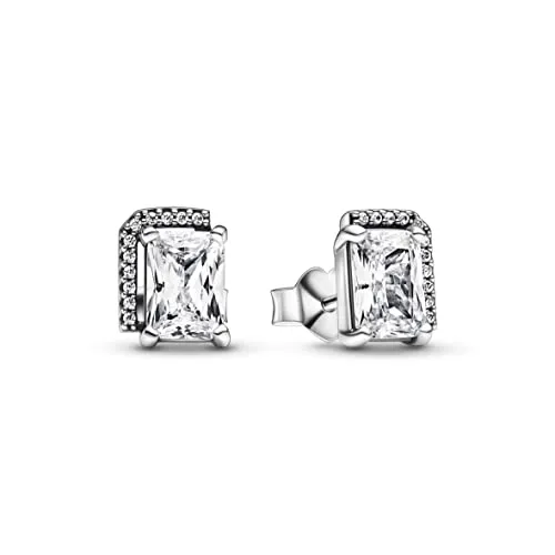 Pandora Timeless Rechteckige Funkelnde Strahlenkranz Ohrstecker aus Sterling-Silber - Elegante Ohrringe aus Sterling-Silber mit funkelnden Cubic Zirkonia im Strahlenschliff. Perfekt für jeden Anlass, bieten sie einen modernen Touch zu deinem Look.